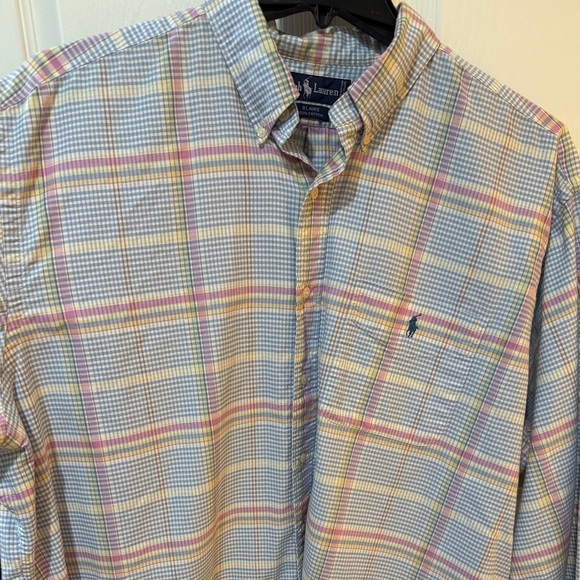 Ralph Lauren Other - Ralph Lauren Blue and Pink Casual Button Down Shirt very good cond🩷💙